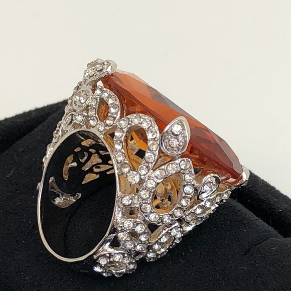London Boutique Jewelry - Final Price! Oversized Cocktail Ring Amber Citrine